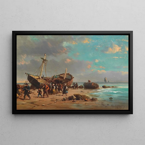 Charles Euphrasie Kuwasseg - Fischer am Strand.webp