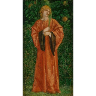 Charles Fairfax Murray - A male figure dressed in orange holding a palm.webp