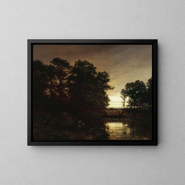 pejzaż nad brzegiem wody - Charles François Daubigny — oprawiony obraz na ścianie
