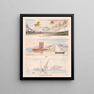 Charles Hamilton Smith - Three images Don Miguels Country House Belem On the Tagus Towards Belem.webp