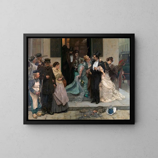 Przy świcie - Charles Hermans — oprawiony obraz na ścianie