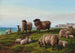 Moutons broutant sur un promontoire - Charles Jones — widok dzieła