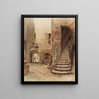Charles Jouas - Escalier et cour du 22 rue Chanoinesse.webp