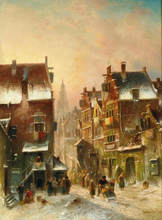 Charles Leickert - A Winter Day in a Dutch Town.webp