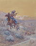 Scena przed nami została zaatakowana przez Indian i podpalona. Atak Indian - Charles Marion Russell — widok dzieła