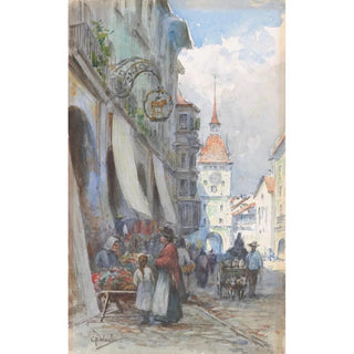 Ulica w Bernie, Szwajcaria - Charles Nathaniel Worsley — widok dzieła
