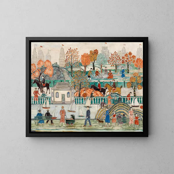 Central Park - Charles Prendergast — oprawiony obraz na ścianie