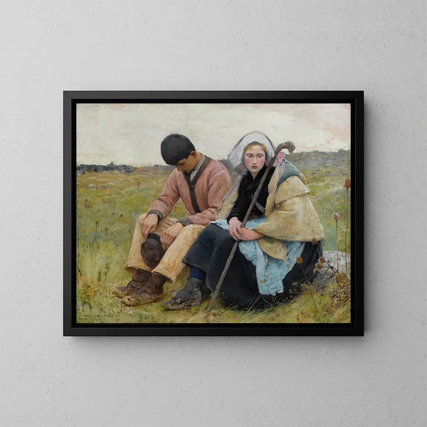 Auvers-sur-Oise - Charles Sprague Pearce — oprawiony obraz na ścianie