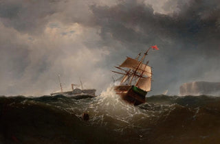 Charles T Dix - Shipping off the Coast in Stormy Sea NY.webp