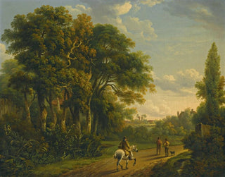 Charles Towne - A Horseman And Figures On A Country Lane.webp