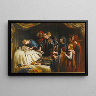 Le Réveil du roi Lear par le baiser de Cordelia - Charles West Cope — oprawiony obraz na ścianie