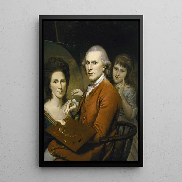 Autoportrait avec Angelica et portrait de Rachel - Charles Willson Peale — oprawiony obraz na ścianie