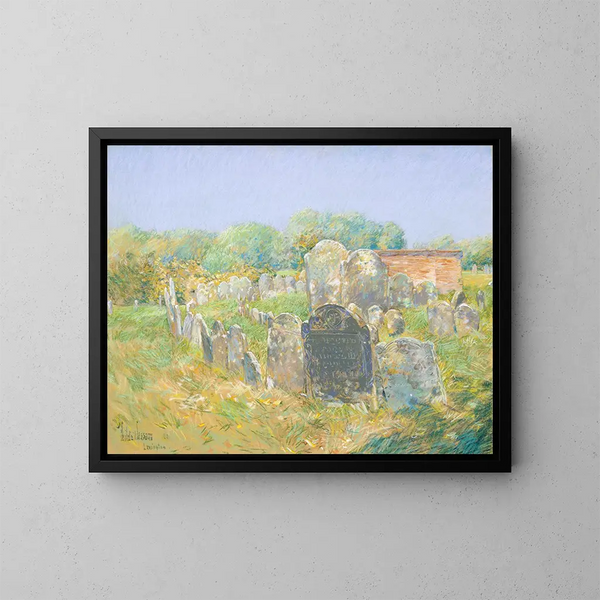 Cmentarz kolonialny w Lexington - Childe Hassam — oprawiony obraz na ścianie