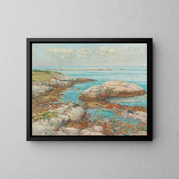 Skały w Appledore rano - Childe Hassam — oprawiony obraz na ścianie