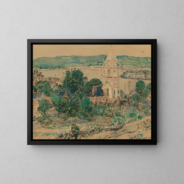 Studium do pokrycia Pierwszego Kościoła Baptystów w Gloucester - Childe Hassam — oprawiony obraz na ścianie