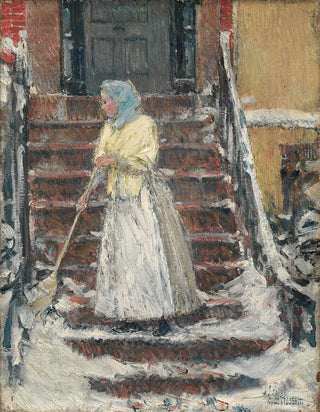 Childe Hassam - Sweeping Snow.webp