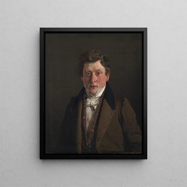 Portret kuzyna i szwagra artysty, kupca Christian Petersen - Christen Købke — oprawiony obraz na ścianie