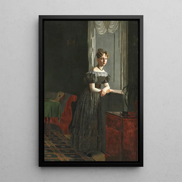 Portret siostry artysty Conradi Købke - Christen Købke — oprawiony obraz na ścianie