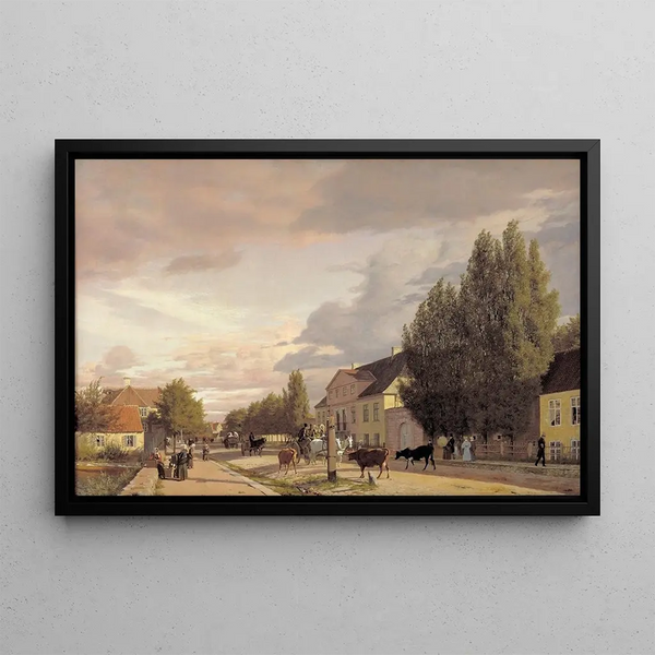 Christen Kbke - View of a Street in sterbro outside Copenhagen Morning Light.webp