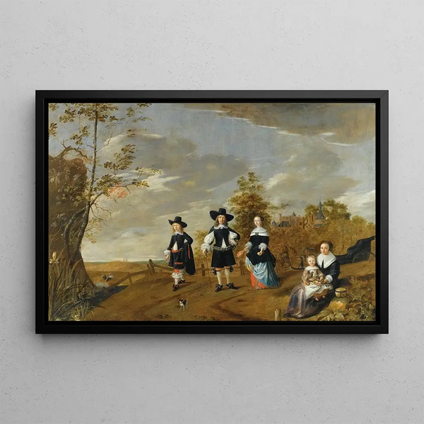 Christiaen van Couwenbergh - A Family Portrait In a Landscape Before Casteel Dursteede.webp