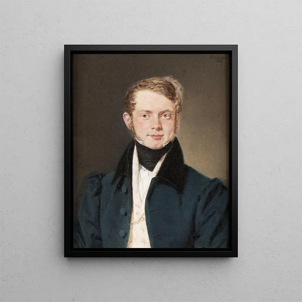 portret mężczyzny - Christian Albrecht Jensen — oprawiony obraz na ścianie