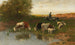 Bétail avec berger au gué - Christian Friedrich Mali — widok dzieła
