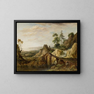 Christian Georg Schtz the elder - Landscape with a Bridge.webp