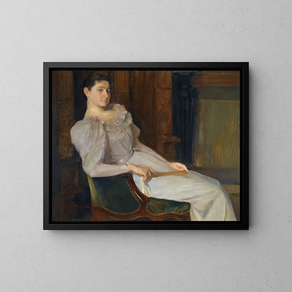 Dziewczyna w bieli - Christian Krohg — oprawiony obraz na ścianie