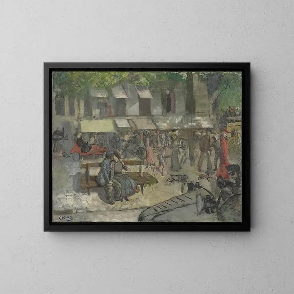 Scena z ulicy w Paryżu - Christian Krohg — oprawiony obraz na ścianie