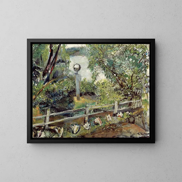 Le jardin avec la boule de verre - Christian Krohg — oprawiony obraz na ścianie