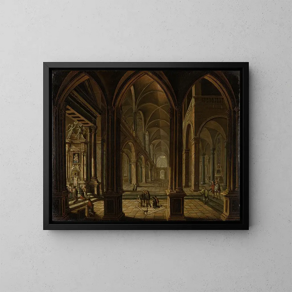 Wnętrza kościoła - Christian Stöcklin — oprawiony obraz na ścianie