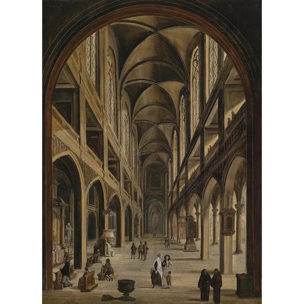 Wnętrza Kościoła - Christian Stöcklin — oprawiony obraz na ścianie