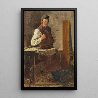L'ébéniste du village étude - Christian Thørestrup — oprawiony obraz na ścianie