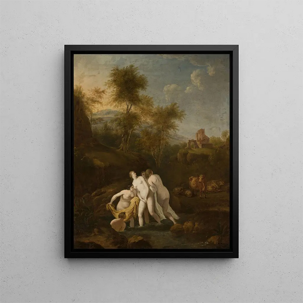 Łaźnia nimf - Christian Wilhelm Ernst Dietrich — oprawiony obraz na ścianie