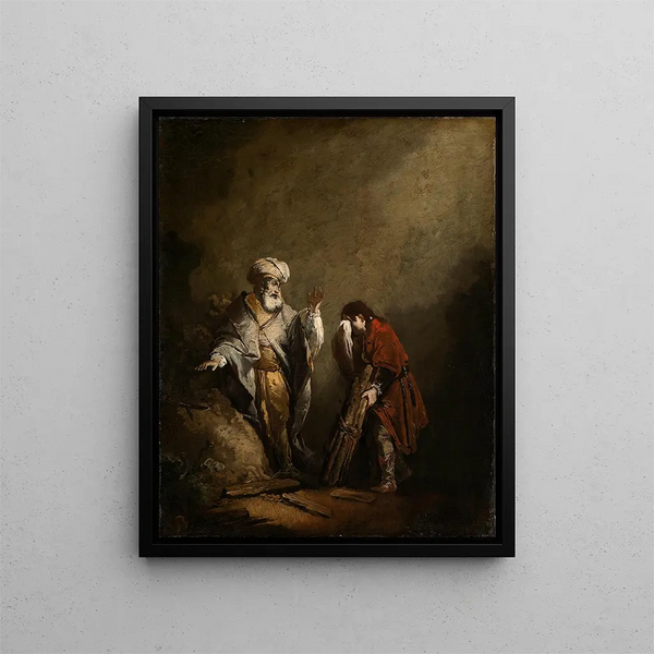 Ofiara Abrahama - Christian Wilhelm Ernst Dietrich — oprawiony obraz na ścianie