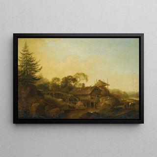Christian Wilhelm Ernst Dietrich - Landscape With Mills At The Edge Of A Wood.webp