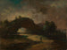 pejzażowy z łukiem skalnym pokrytym krzewami - Christian Wilhelm Ernst Dietrich — widok dzieła