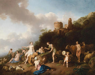 Christian Wilhelm Ernst Dietrich - Pastorale Landschaft mit Diana und ihren Nymphen.webp