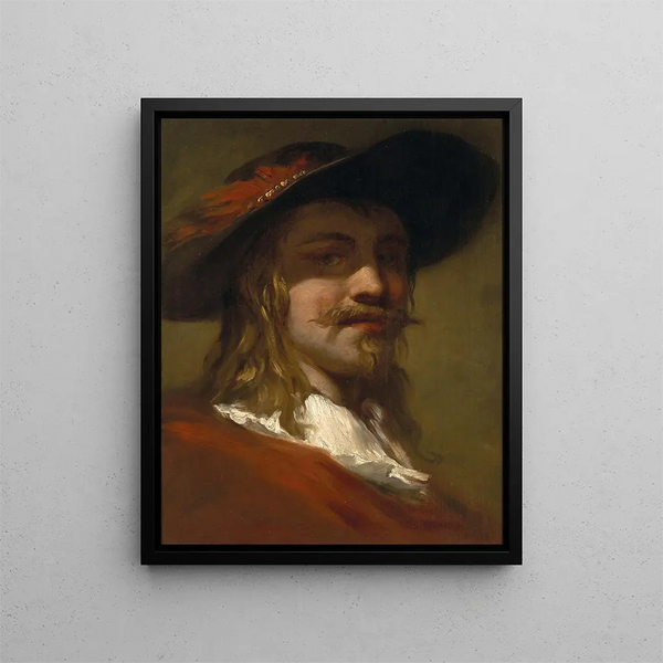 portret mężczyzny - Christian Wilhelm Ernst Dietrich — oprawiony obraz na ścianie