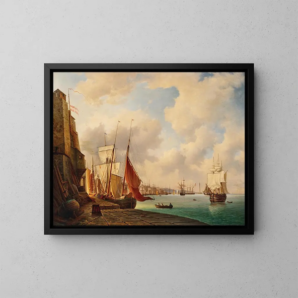Le port de Trieste - Christian von Plattensteiner — oprawiony obraz na ścianie