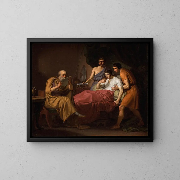 Aleksander Wielki na swoim łożu śmierci - Christoffer Wilhelm Eckersberg — oprawiony obraz na ścianie