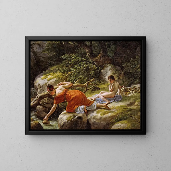 Hagar i Ismaël na pustyni - Christoffer Wilhelm Eckersberg — oprawiony obraz na ścianie