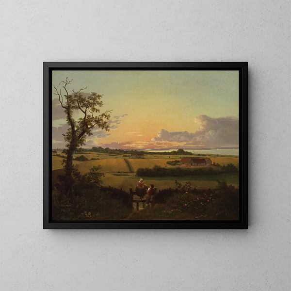 pejzaż z przejściem, wyspa Mn - Christoffer Wilhelm Eckersberg — oprawiony obraz na ścianie