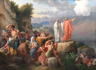 Christoffer Wilhelm Eckersberg - Moses lader Det Rde Hav vende tilbage og Faraos hr oversvmmes.webp