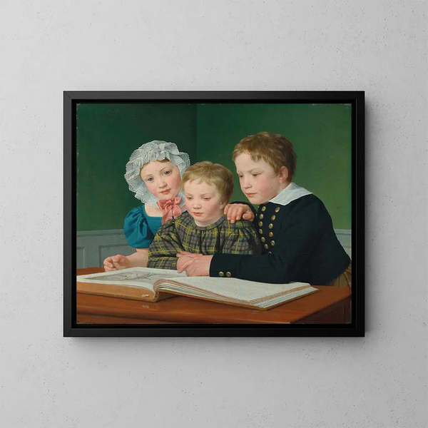 Portret dzieci CF Holms: Adam, Vilhelm, Pauline, Frederikke i Johan Chr Julius - Christoffer Wilhelm Eckersberg — oprawiony obraz na ścianie