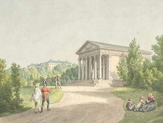 Christoffer Wilhelm Eckersberg - Prospekt fra Frederiksberg have ved slottet og Apistemplet.webp