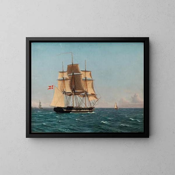 La Corvette Najaden sous voiles - Christoffer Wilhelm Eckersberg — oprawiony obraz na ścianie