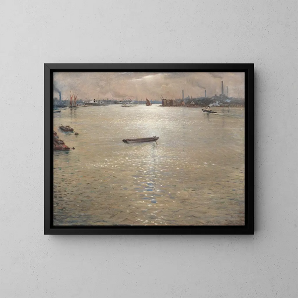 pejzażu Tamizy - Christopher R W Nevinson — oprawiony obraz na ścianie