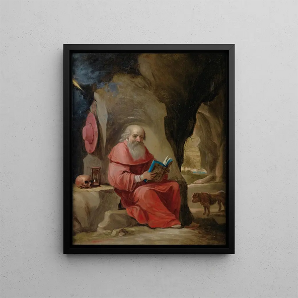 Święty Hieronim - Krąg Davida Teniers — oprawiony obraz na ścianie