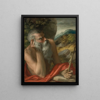 Święty Hieronim - Krąg Parmigianino — oprawiony obraz na ścianie